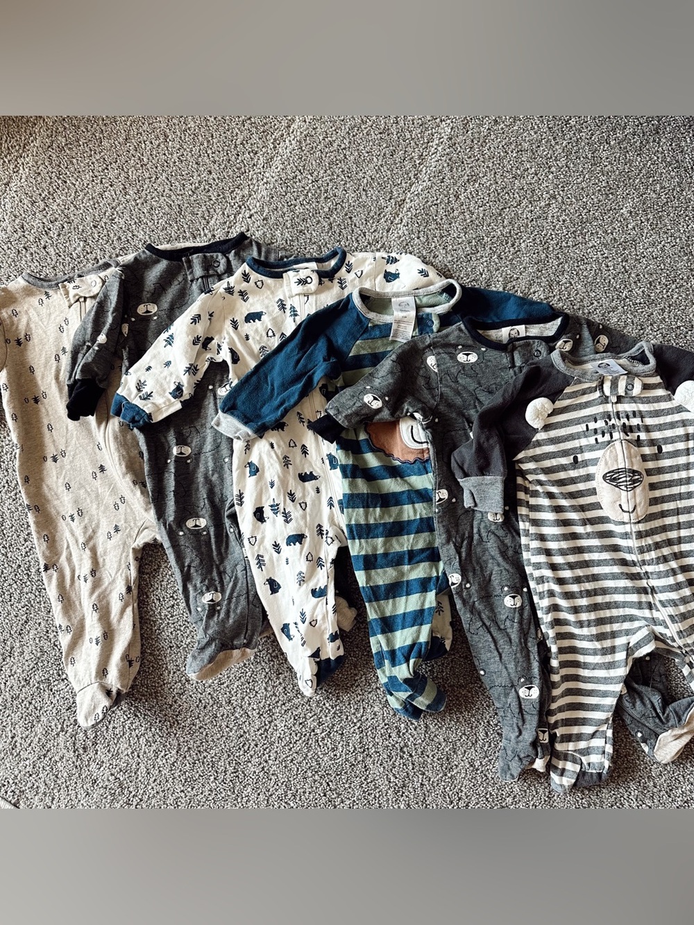 100% Cotton 0-3 Months Gerber Sleepers Pajamas Baby Boy Sleep N Play Bundle